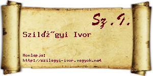 Szilágyi Ivor névjegykártya